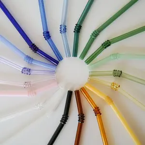 Ridged Glass Straws Ridged Glass Straws
