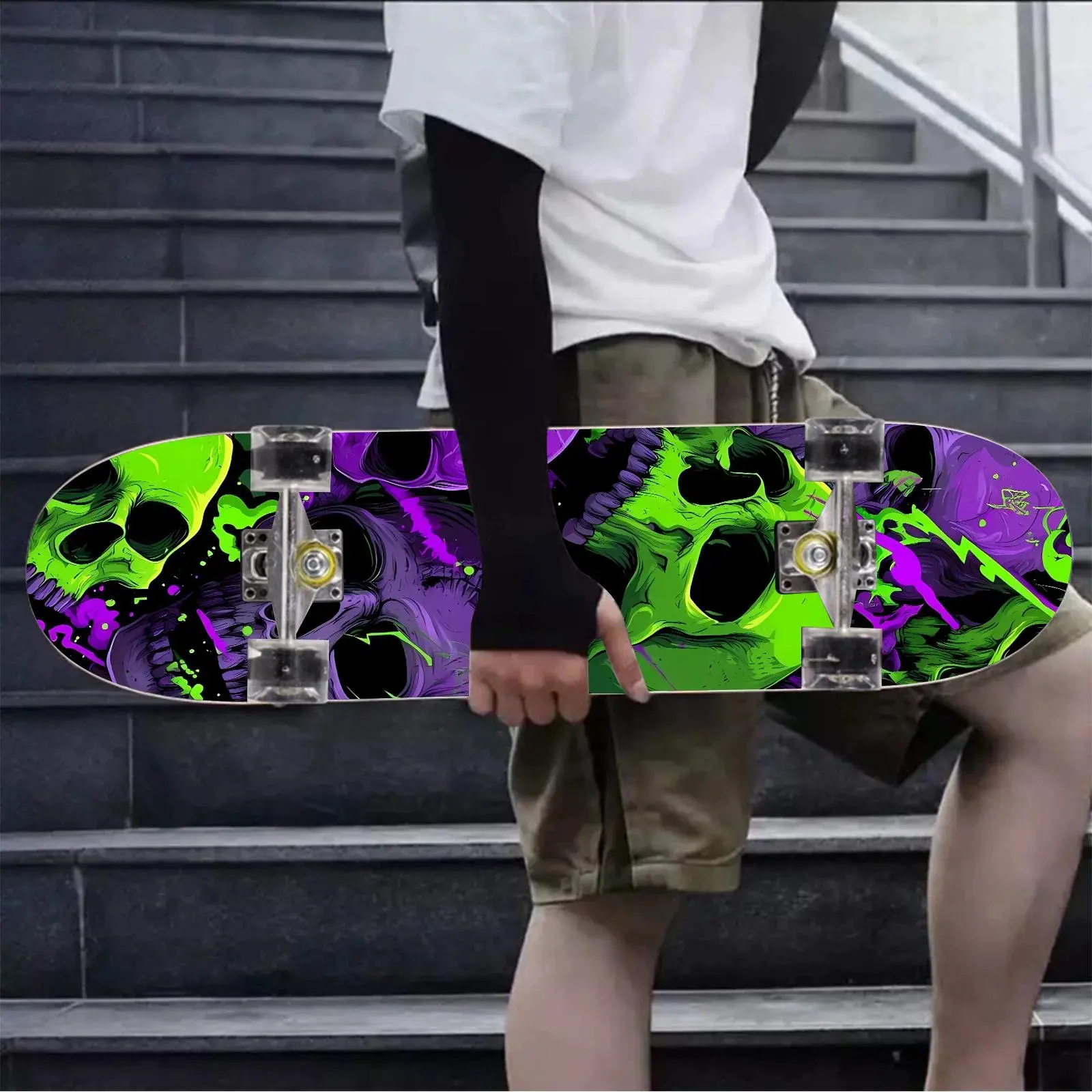 1 piece skateboard trend decorative sticker, creative personality cool self-adhesive four-wheel skateboard sticker, easy to stic