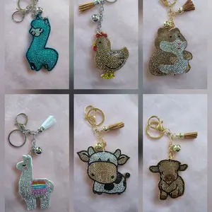 Farm Animal Keychains with Tassels and Charms Adorable Designs for Keychains and Accessories Perfect for Gifting or Personalizing Your Belongings