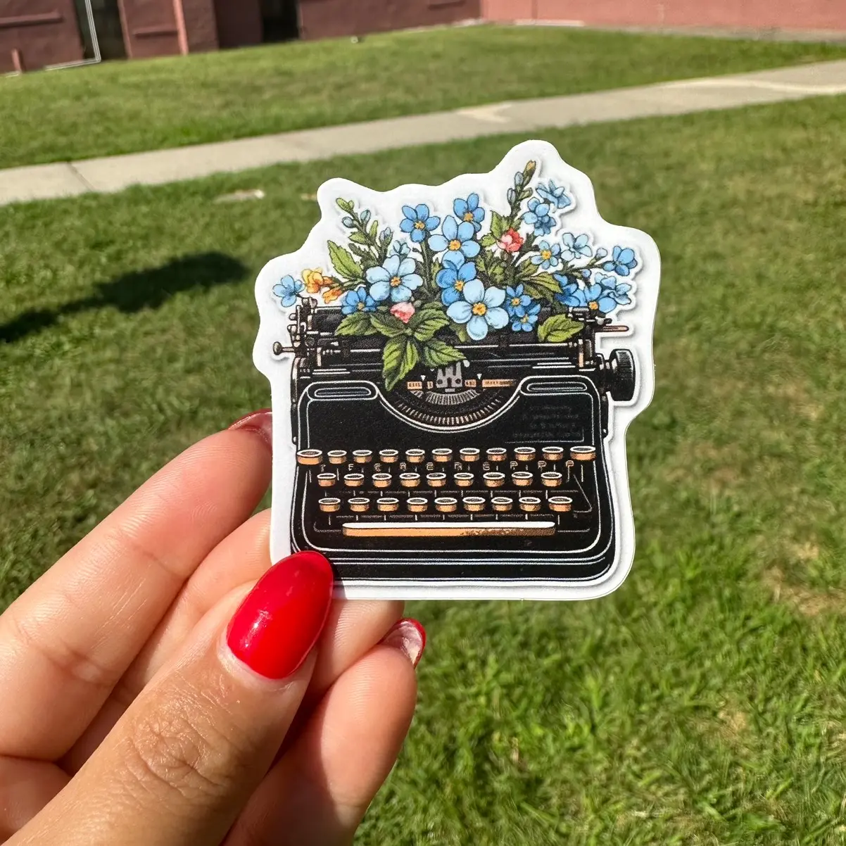 Vintage typewriter vinyl sticker