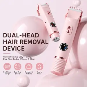 Multi-Functional Nose and Ear Trimmer Shaver Dual-Head Electric Digital Display Hair Removal Device fade kit