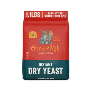One in a Mill Instant Dry Yeast | 1.1 LB (Pack Of 1) [IMPROVED] Fast Acting Self Rising Yeast for Baking Bread, Cake, Pizza Dough Crust | Kosher | Quick Rapid Rise Leavening Agent for Pastries