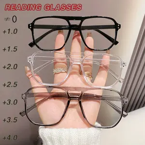 3 Pack Pilot Reading Glasses, Lightweight Durable Glasses, Unisex Square Frame, Simple Daily Use, Ideal for Students, Women & Elderly, Fda Registered
