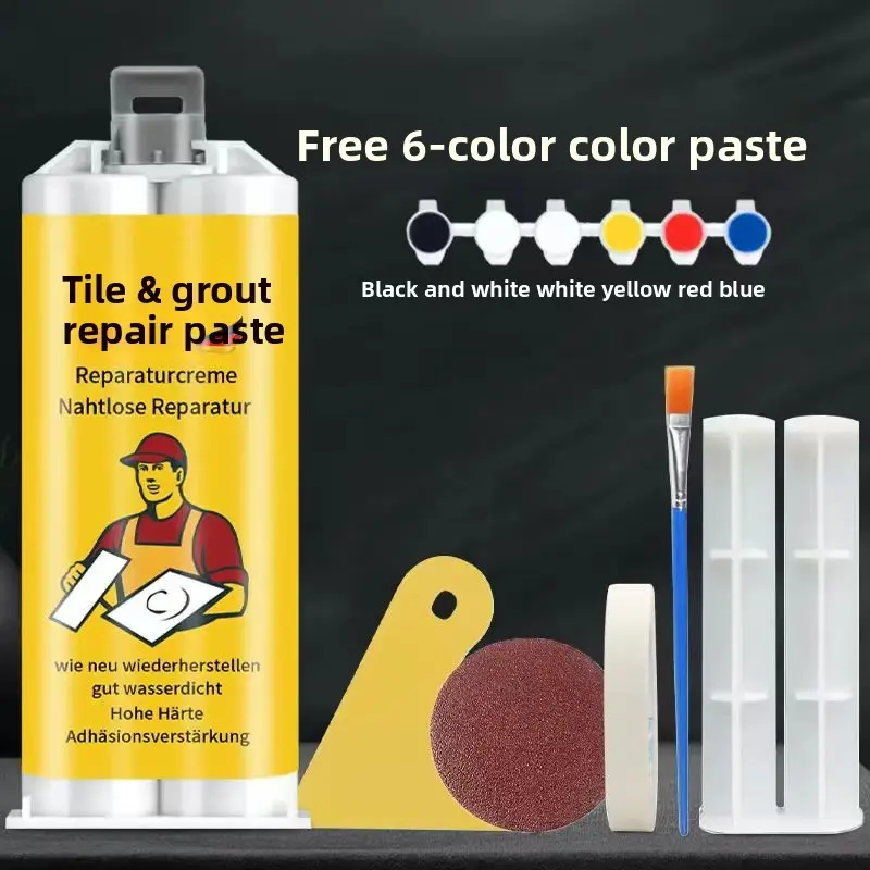 Tile Crack Repair Adhesive, Ceramic Tile Sealer, Marble Hole Filler, Porcelain Crack Repair Agent, Durable & Easy Application, Fast Drying, Long Lasting Adhesive