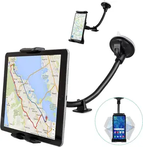 Dashboard Windshield 360° Car Tablet Mount For 4"-12" Phone & Tablet, Gooseneck Long Arm Car Tablet Holder Strong Suction Cup Anti-Shake