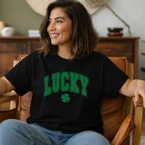 Lucky Shamrock T-Shirt | St. Patrick's Day Green Lettering