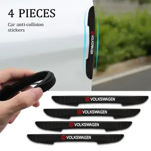 4Pcs/Set 3D Rubber Bumper Anti-collision Strip Car Door Anti Scratch Protector Stickers Car Decals Car Styling Accessories For Volkswagen VW Golf 4 5 6 Passat b6 b7 Polo Touran Scirocco CC Tiguan Touareg Jetta Beetle