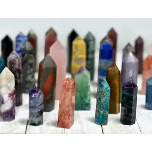 Natural Crystal Tower Point Obelisk Ornament, 40 Choices of 3.1"+ Healing Chakra Meditation Crystals (Selenite, Moss Agate), Sports & Outdoor Protective Gear Accessory for Home Decor