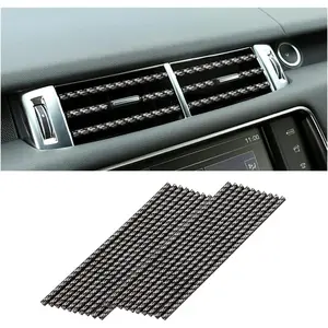 20packs Car Air Conditioner Decoration Strip, Auto Air Vent Outlet Chrome DIY Trim Strips, Waterproof Moulding Bendable Protection Strip Line, Car Decor Accessories for Most Cars (Carbon Fiber) Automotive Dashboard