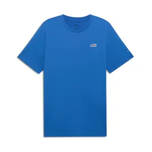 PUMA Mens Wardrobe Essentials Suede Crew Neck Short Sleeve Casual Tops Casual - Blue