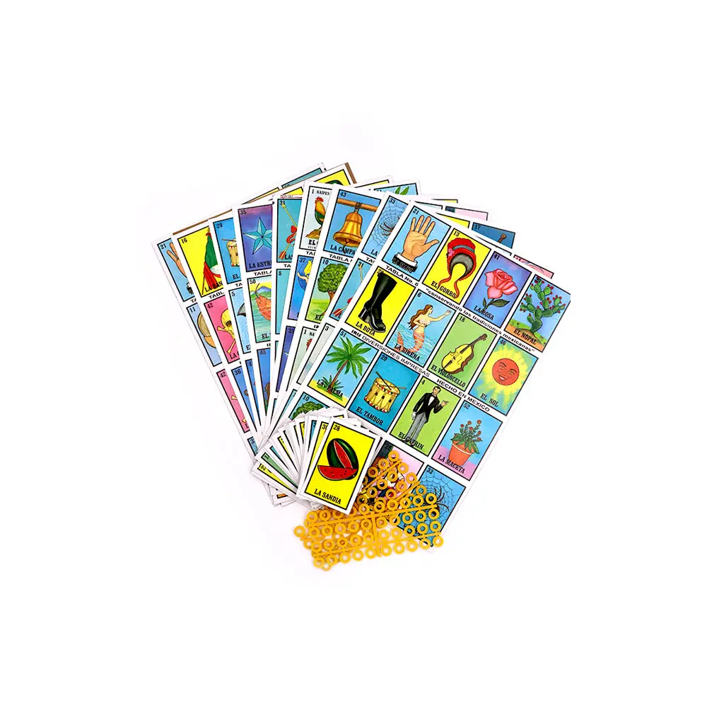 Loteria Tradicional Mexicana Chica - Authentic Mexican Bingo Game for Family Fun with 10 Boards & Small Parts Made in Mexico