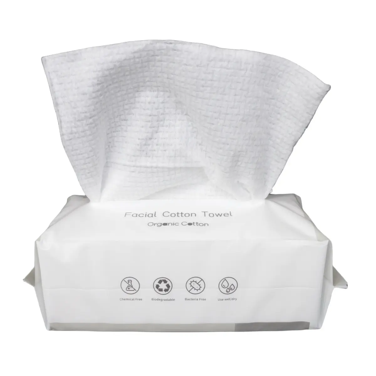 Facial Clean Towels, Cotton wipes, SGS Certified 100% Cotton, Disposable Face Towelette, Makeup Remover Dry Wipes, Ultra Soft, 60 Ct per pack Cosmetic