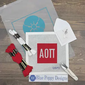 Alpha Omicron Pi 4x4 Needlepoint Kit