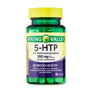 Spring Valley 5-HTP Capsules 100 mg - 30 Count - Healthcare Supplement for Mental Health & Well-being - Supports Serotonin Production