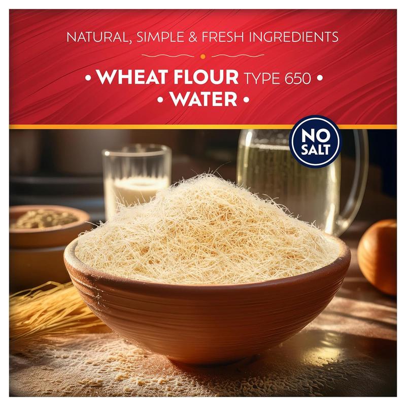 Eastanbul Dried & Chopped Kataifi Shredded Fillo Dough, Kurutulmus Kadayif Pastry Dough, Ingredient for The Viral Dubai Pistachio Chocolate Bar, Shredded Phyllo, Kunafa, Knafeh, Katifi, 170g (6oz)