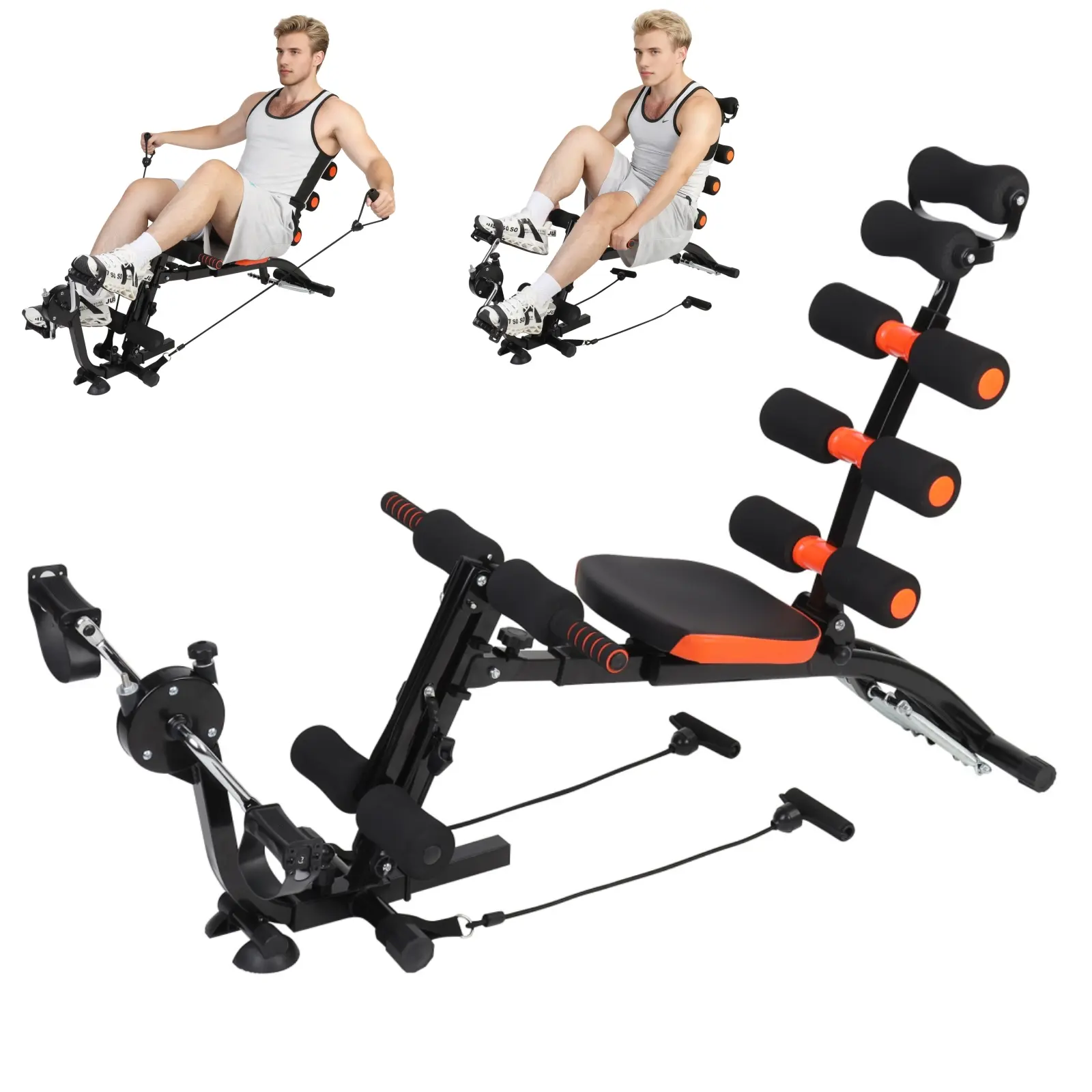 Lpxpass Abdominal Trainer - Waist Twisting Machine, Foldable Core Workout Chair with Ab Crunch & Resistance Bands, Stomach Workout Equipment for Home Gym Abdominal Training Portable Trainer (Abs at Home, Training Waist Twisting Ab)