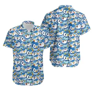 Piplup Aloha Shirt Water Type Hawaiian Shirt for Anime Lovers, Piplup Water Type Graphic Hawaiian Shirt Anime Style