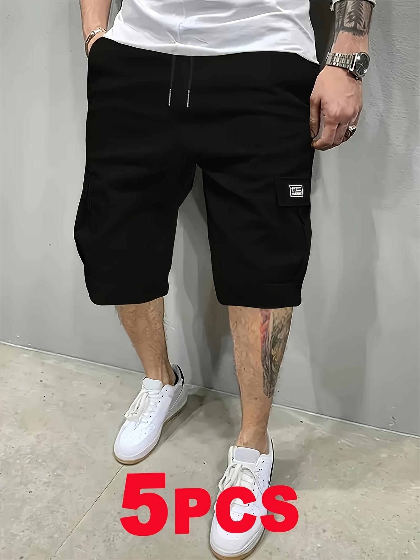 Men’s 5-Pack Cargo Shorts, Summer Trendy Casual Shorts, Multi-Pocket Design, Durable Fabric, Anti-Pilling, Wear-Resistant, Tear-Resistant, Comfortable and Breathable, Stylish and Versatile, Suitable for Outdoor Leisure