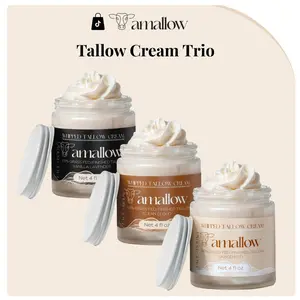 Amallow Tallow Cream Trio - Whipped Tallow Cream Bundle (Unscented + Clean Cloud + Vanilla Lavender)