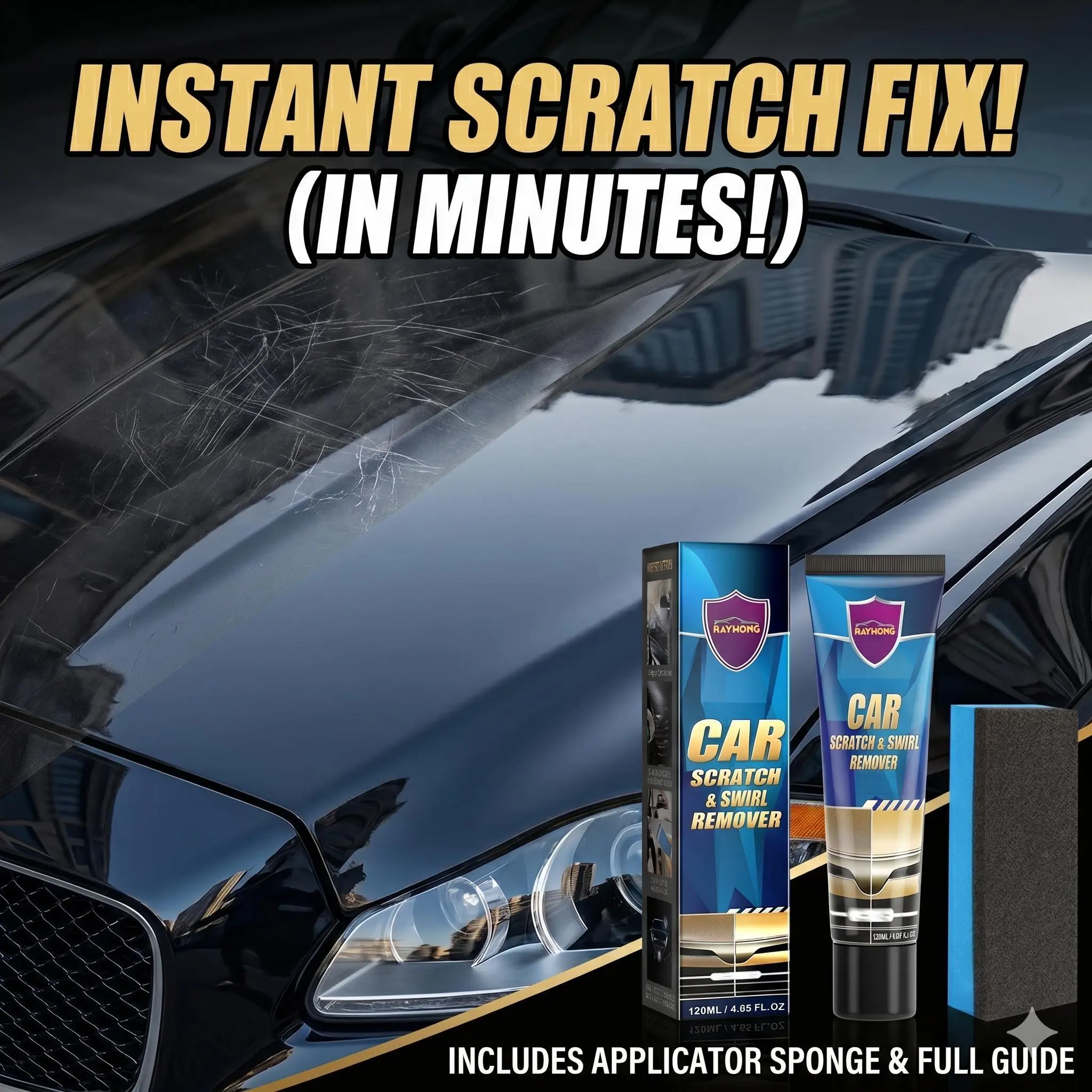Pro Paint Polishing at Home! Fix Swirls & Scratches FastPaint Polishing Paste – Car Scratch Repair Maintenance Renewal Cream