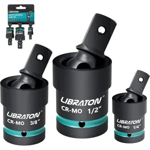 Swivel Socket Set, Impact Swivel Socket Set, Wobble Socket, Impact Grade Universal Joint, Cr-Mo Steel, 1/4-Inch, 3/8-Inch, 1/2-Inch Drive