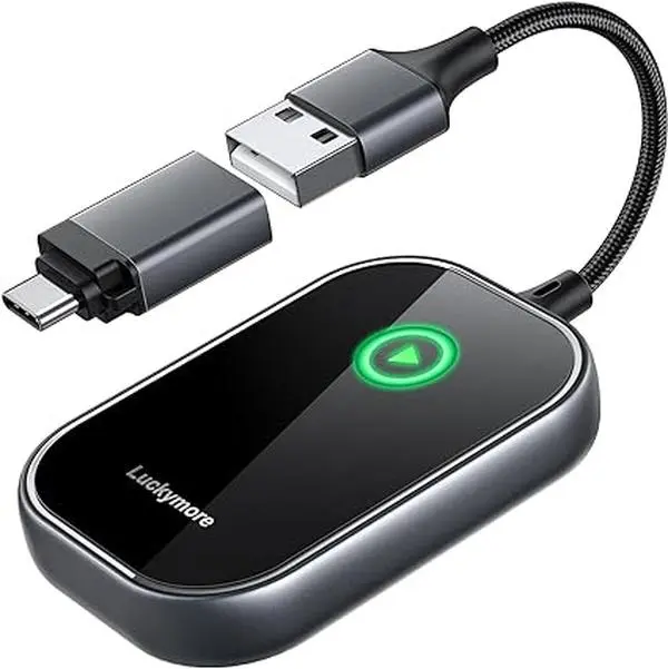 Carplay Adapter, Converts Wired to Wireless Carplay Dongle for Wireless Control Plug & Play Carplay Fit for Cars from 2015 & for Apple iPhone iOS 10+