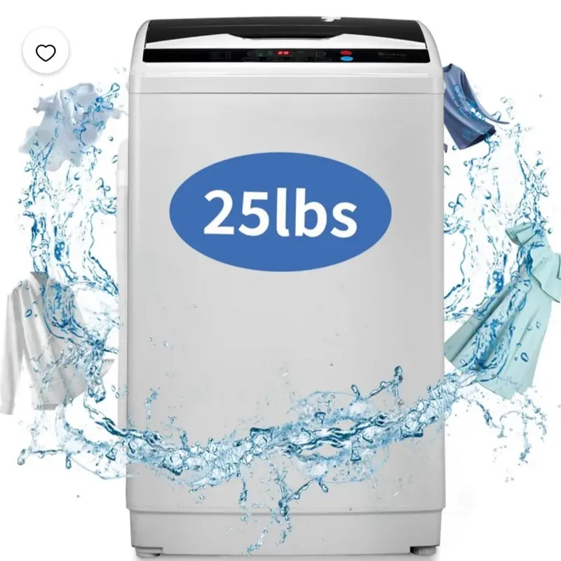 Zimtown Full Automatic Washing Machine, 25 lbs Top Load Portable Washer with Drain Pump