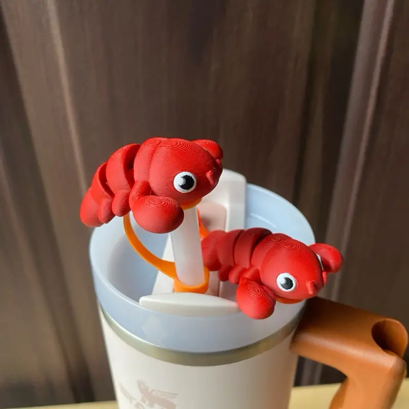 Lobster Straw Toppers and Charms for Stanley Tumbers & 9.5mm Straws with Durable PLA Design - Stylish, Beverage