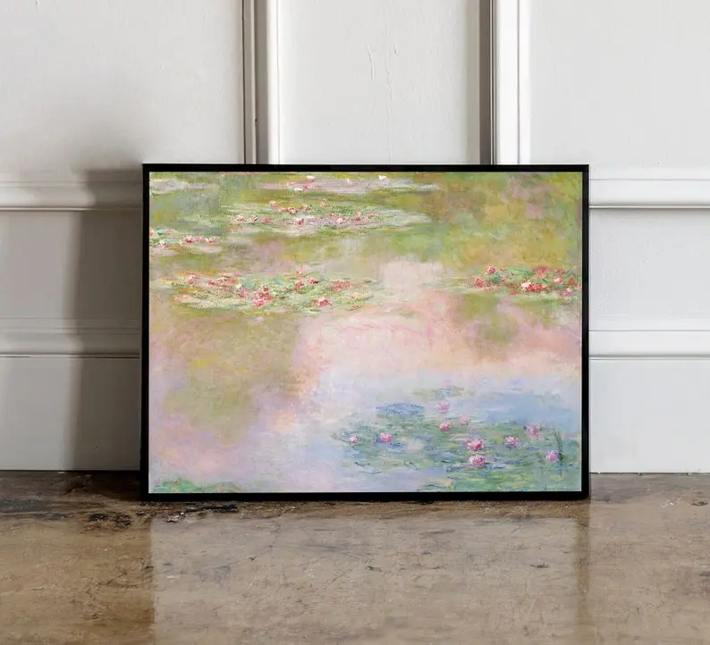 Water Lilies by Claude Monet Poster, Claude Monet Print, Monet Exhibition Print, Landscape wall art