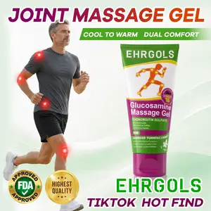 Ehrgols Joint Massage Gel 3.4 fl oz/100ml | With Glucosamine & Turmeric | Cooling-to-Warming Sensation | For Knee, Lower Back, Shoulder, Ankle & Muscle Comfort | Non-Oral, Pre & Post-Workout Massage Gel