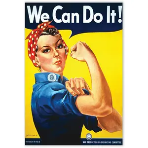 Palace Learning We Can Do It Poster - Rosie the Riveter - Westinghouse Girl - World War 2 Poster - WW2 - LAMINATED (18 x 24)