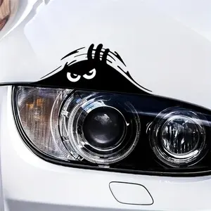 Reflective Waterproof Vinyl Evil Eye Headlight Sticker, Durable Car Headlight Eyebrow Decoration, Scratch-Resistant Bumper Vinyl Sticker