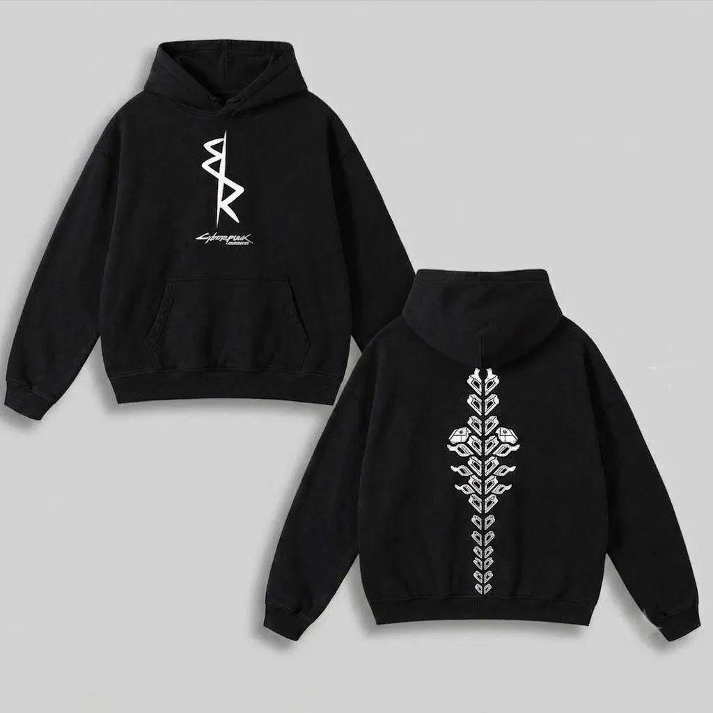 Cyberpunk Anime Double Printed Vintage Hoodie Unisex Oversize Anime Manga Heavyweight Cotton Hoodie, Gift For Anime Fan, Anime Lover