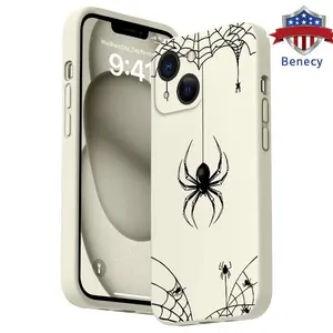 Straight Edge Spider Web Pattern Man's Phone Case for iPhone 15 16 14 Pro Max 13 12 11 XR XS Plus E Shockproof Drop Protection Rugged Durable Silicone Cover Cellphone Protective Smartphone Casing Protector