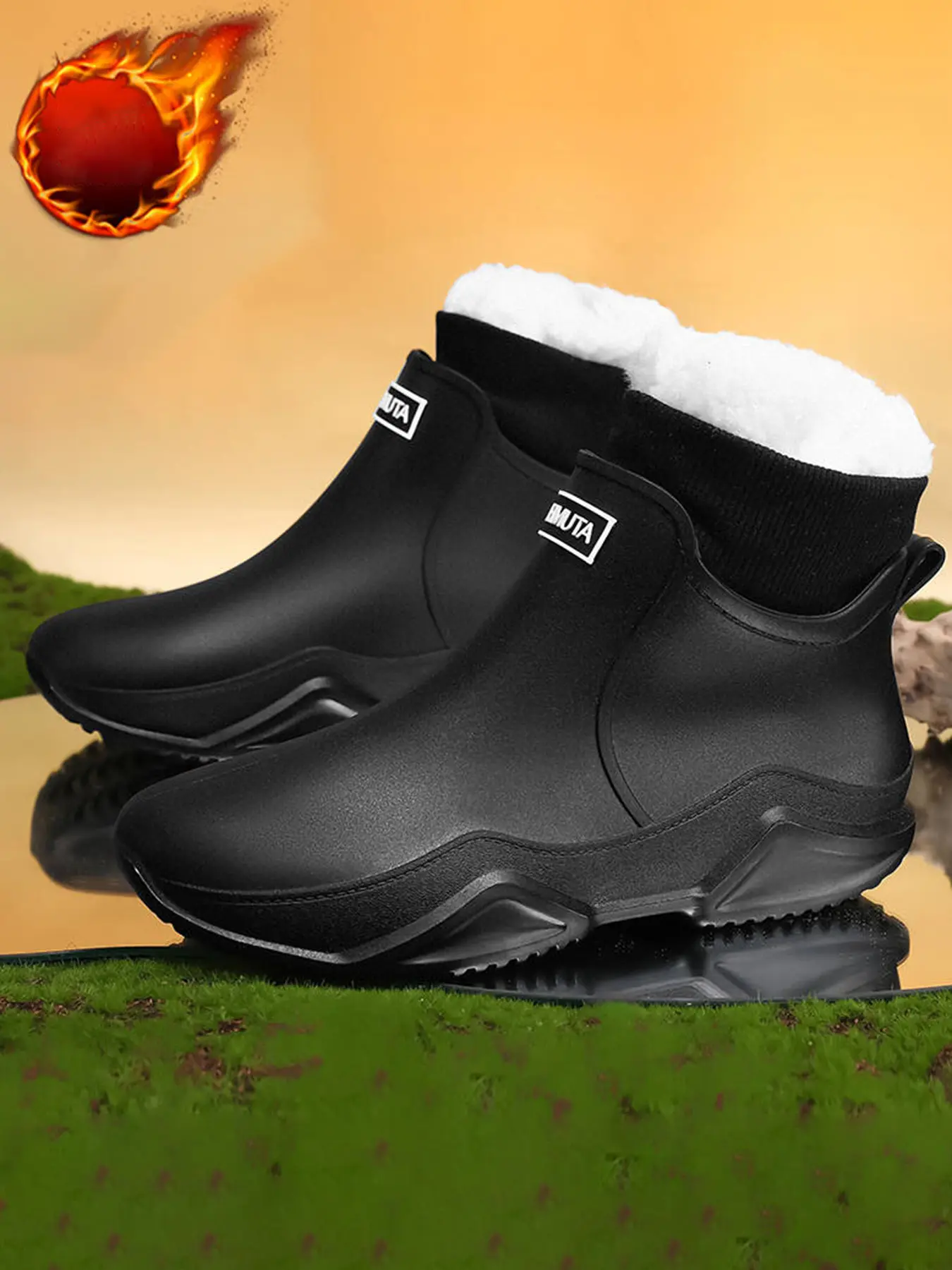 Couple's Winter Rain Boots, Waterproof and Non-Slip Short Ankle Shoes, Comfortable and Stylish Design for Outdoor Work and Fishing, Waterproof Wellington Boots, Slip Resistant Boots, Anti Slip Boots
