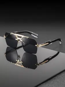 Men's New Metal Frameless Sunglasses, Vintage Style, Fashionable and Elegant, Versatile Accessory, Casual Wear, Durable Trendy Glasses