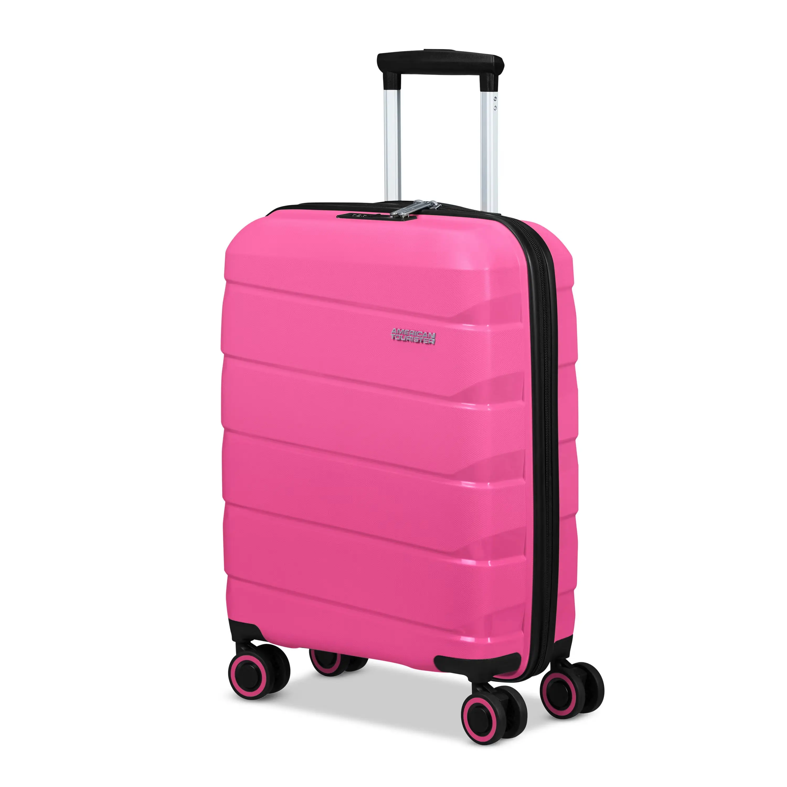 Pink Travel Luggage with Durable Wheels and Secure Locking Mechanism for Safe Transportation