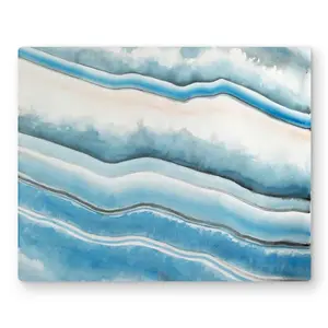 Begin Home Decor C1MP1620MBBPIO 16 x 20 in. Textured Geode - Blue Abstract Metal Print Wall Art for Home Decor