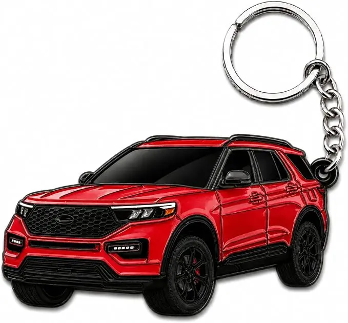 Ford Explorer Keychain – Gray SUV Key Ring, Sport Utility Car Accessory, Gift for Explorer Owners & Car Lovers