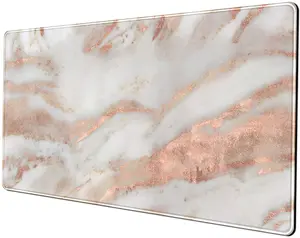 Marble Desk Mat Cute Desk Decor Mouse Pad, Abstraction Metallic Luxury Large Gaming Mousepad (31.5x15.75 in), Women Girly Keyboard Mat Computer Desk Pad for Work/Office/Home