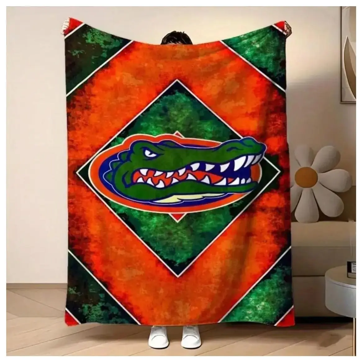 University of Florida Gators Logo Flannel Blanket Soft Funny Throw Blanket Cozy Lightweight Plush Portable Cover Blanket For Sofa,Warm Gift For Birthday,Christmas,Multiple Blanket Suitable as a gift sizes 60*80,30*40 ,40*50 50*60