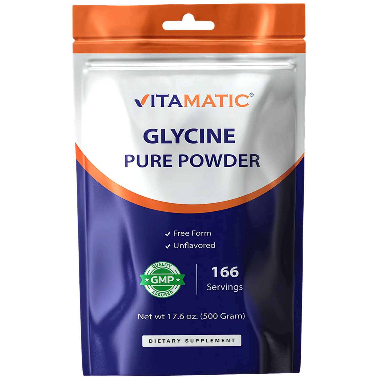 Vitamatic Glycine Powder – 3,000 mg Per Serving, Free-Form Amino Acid Supplement, Unflavored, 17.6 oz (500 g), Non-GMO, Gluten Free., Dietary, Lactose Free