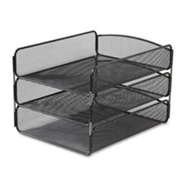 Safco Onyx Series Rectangular Letter Tray, Blue, Sturdy Mesh Construction - 2.25 lbs