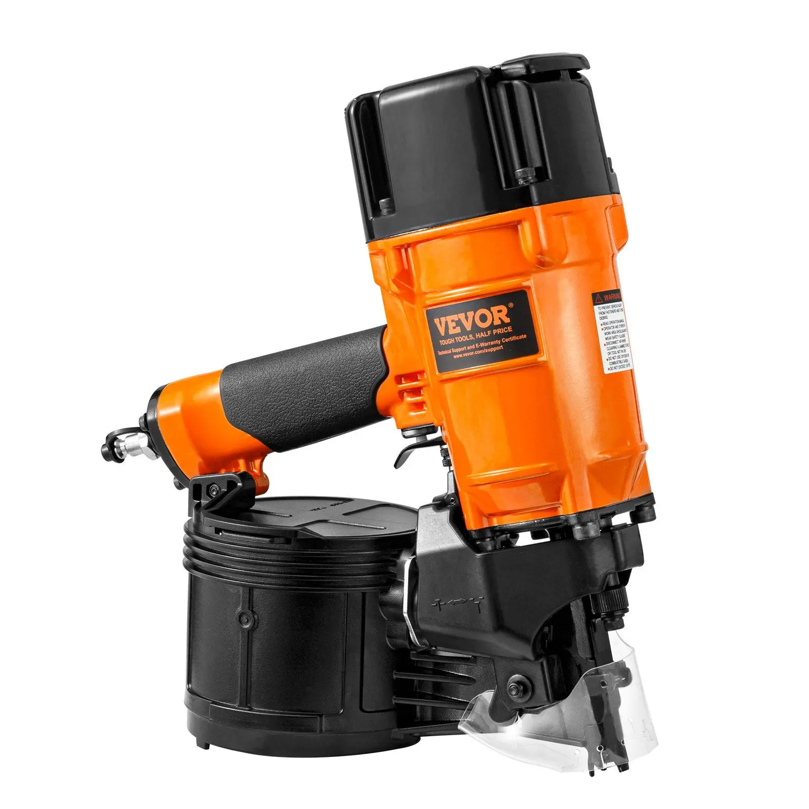 VEVOR CN83N 15-Degree Pneumatic Coil Siding Nailer, 2"-3-1/4" Nails, 360-Degree Adjustable Exhaust, for Sheathing, Decking & Home Improvement, Includes Safety Goggles