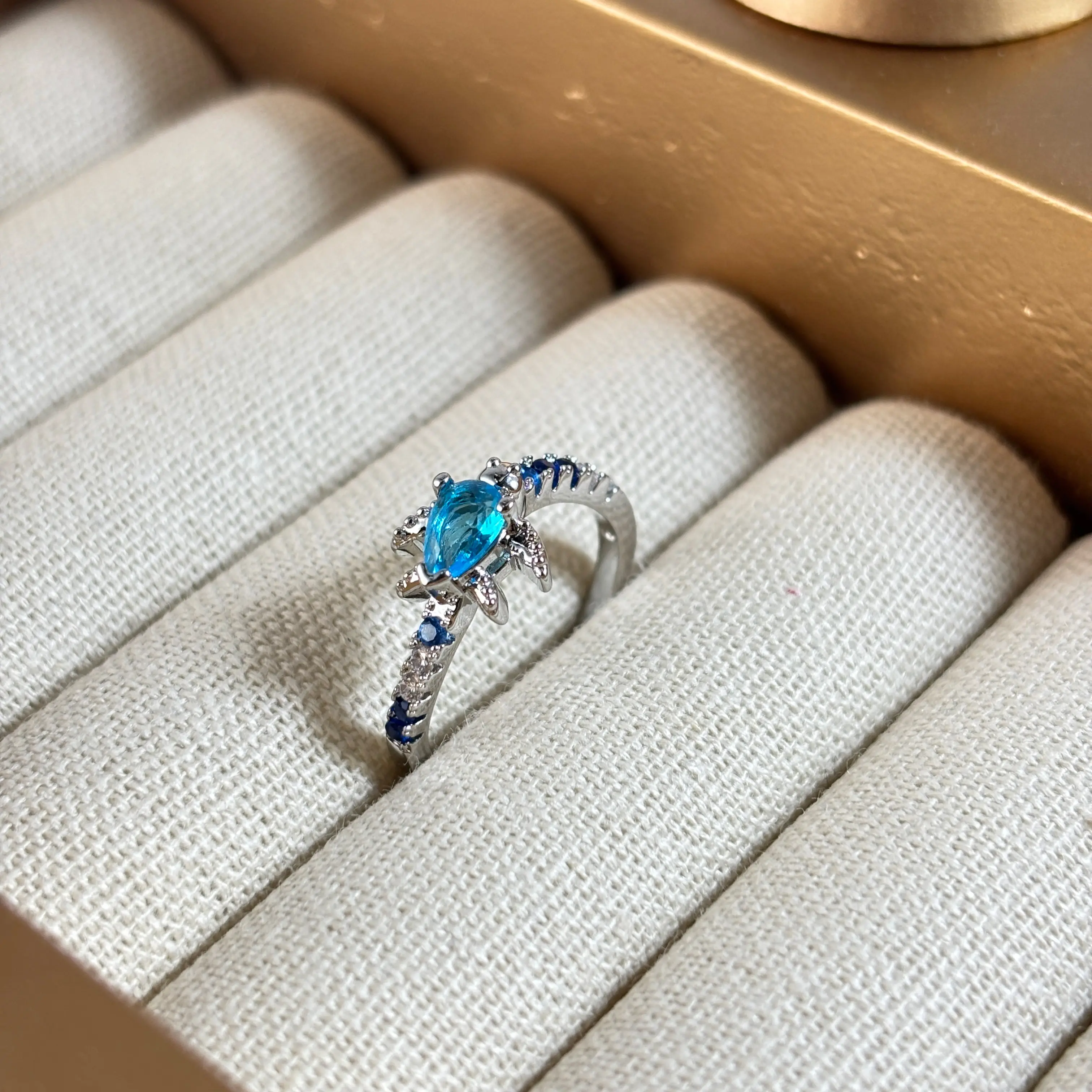 Sea Turtle Ring – Dainty Aquamarine Birthstone Ring – March Birthstone Jewelry – 925 Sterling Silver Ocean Ring – Tortoise Animal Ring Gift