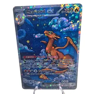 Charizard EX Custom Holographic Trading Card - Starry Night Art - Star Holo Finish