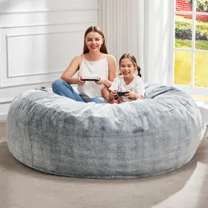 【Hobestluk】 Bean Bag Chairs Giant Beanbag Chair with Filler, Memory Foam Bean Bags with Fluffy & Machine Washable Cover, Bean Bag Chairs for Aduts for Living Room, Bedroom