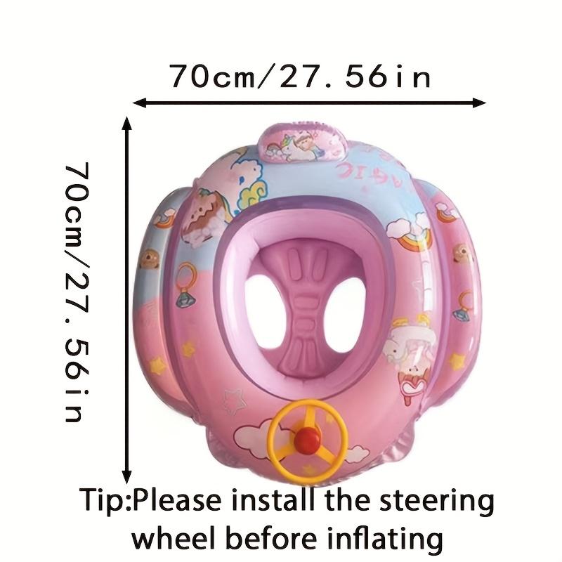 Dreamy Pink Magic Girl Baby  Float with Turning Steering Wheel  3-Year-Toddler Swim Ring with Safety Seat | Stable & Leak-Proof Inflatable Water Toy for Summer  & Beach Fun  Cute Rainbow Design for Little Princesses!  #BabyFloats accessories swimming pool