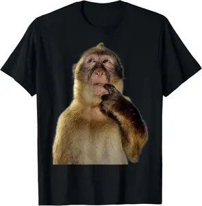 Thinking Monkey Funny Meme Cute T-Shirt