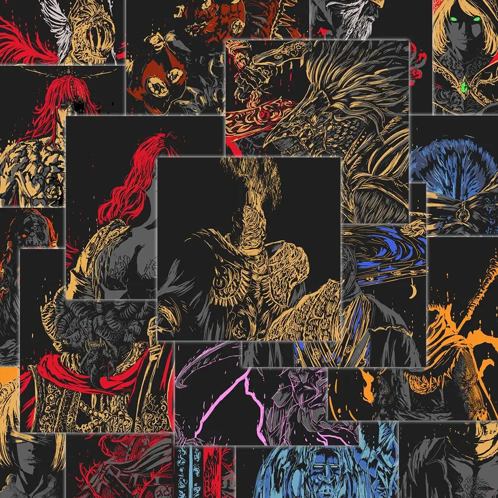 Elden Head Pattern Sticker, 63pcs Colorful Cool Graffiti Sticker, Decorative Sticker for Water Bottle, Computer, Suitcase, Book, Phone Case